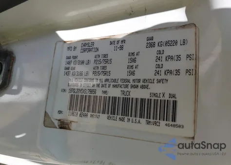 1999 Dodge Dakota Slt/Sport from USA, damaged, VIN 1B7GL22X5XS179856